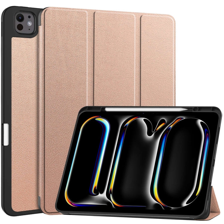 Custer TPU Pure Color 3-Fold Holder Smart Leather Tablet Case with Pen Tray����������������������...