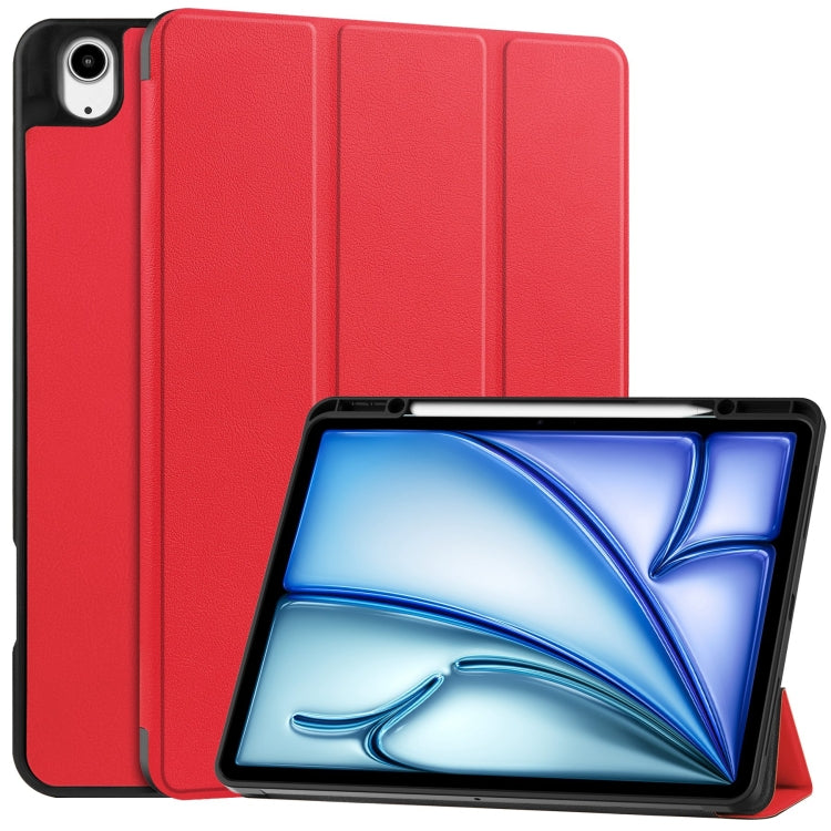 Custer TPU Pure Color 3-Fold Holder Smart Leather Tablet Case with Pen Tray����������������������...
