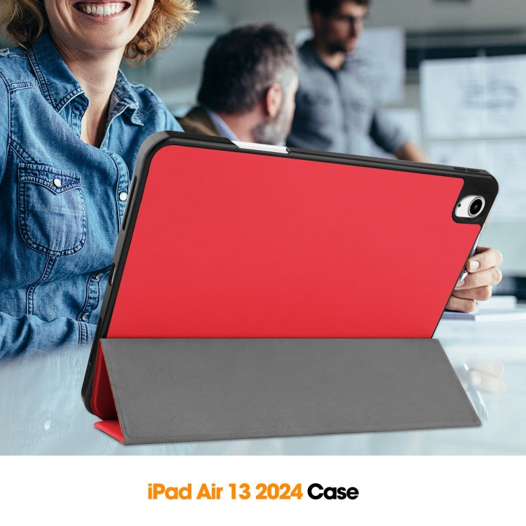Custer TPU Pure Color 3-Fold Holder Smart Leather Tablet Case with Pen Tray����������������������...