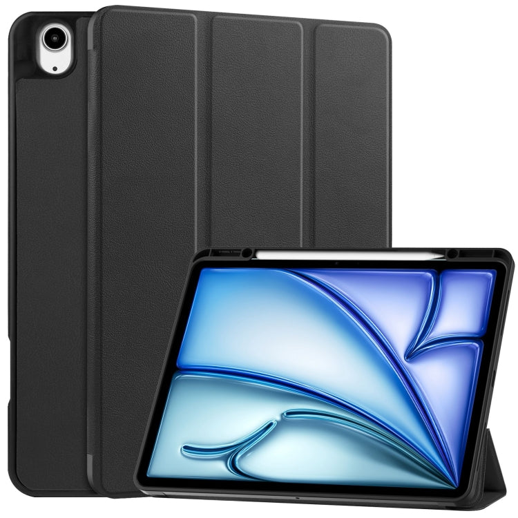 Custer TPU Pure Color 3-Fold Holder Smart Leather Tablet Case with Pen Tray����������������������...