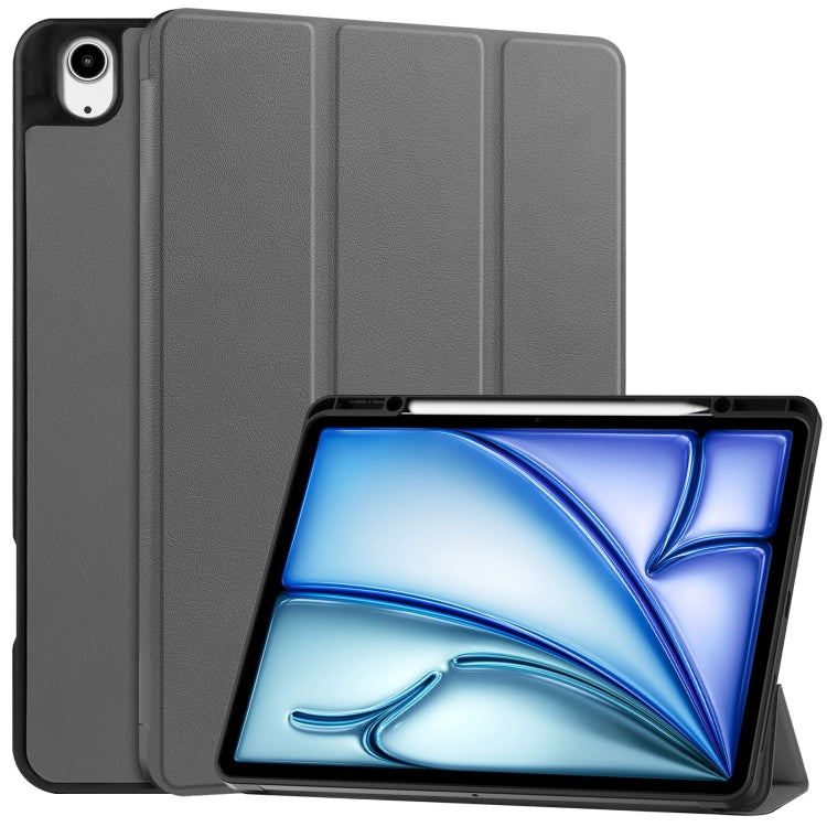 Custer TPU Pure Color 3-Fold Holder Smart Leather Tablet Case with Pen Tray����������������������...