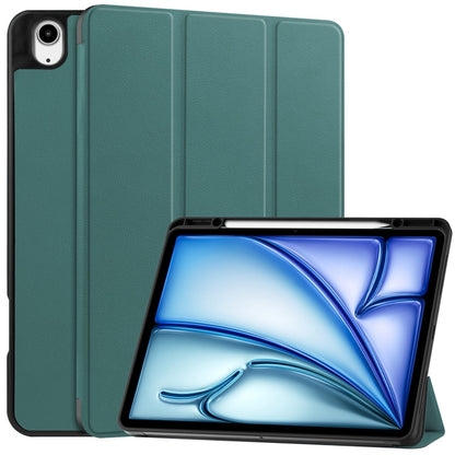 Custer TPU Pure Color 3-Fold Holder Smart Leather Tablet Case with Pen Tray����������������������...