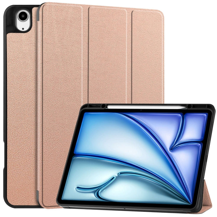 Custer TPU Pure Color 3-Fold Holder Smart Leather Tablet Case with Pen Tray����������������������...