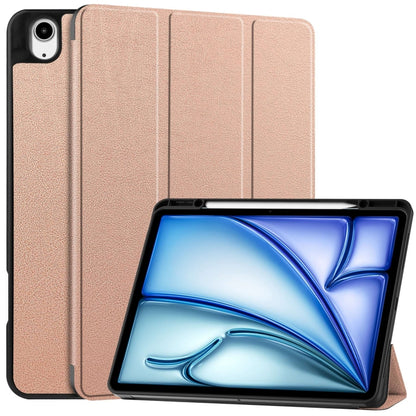 Custer TPU Pure Color 3-Fold Holder Smart Leather Tablet Case with Pen Tray����������������������...
