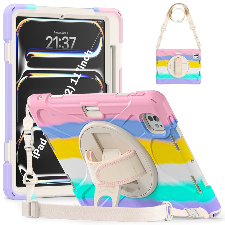 Rotatable Holder Silicone Hybrid PC Tablet Case with Shoulder Strap������������������������������...