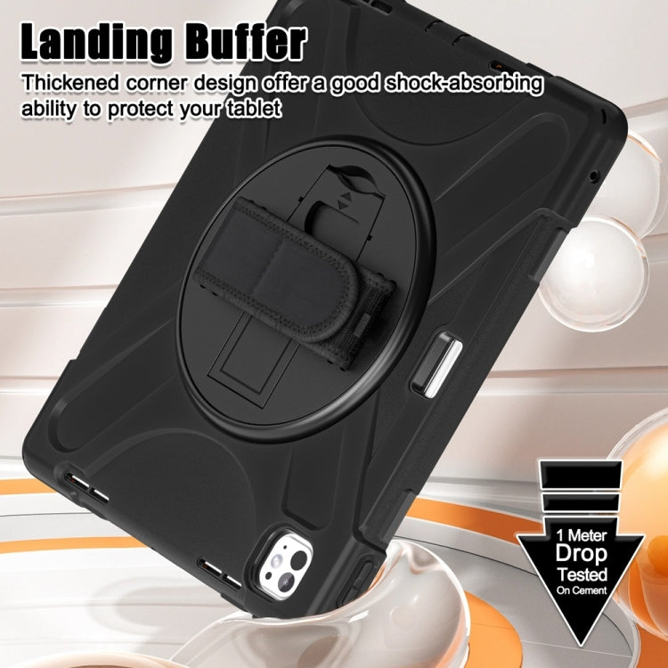 Rotatable Holder Silicone Hybrid PC Tablet Case with Shoulder Strap