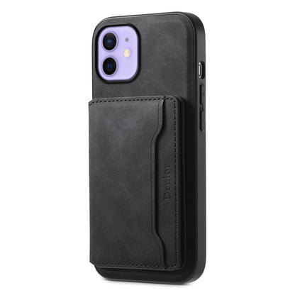 Denior D13 Retro Texture Leather MagSafe Card Bag Phone Case