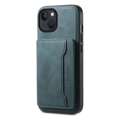 Denior D13 Retro Texture Leather MagSafe Card Bag Phone Case