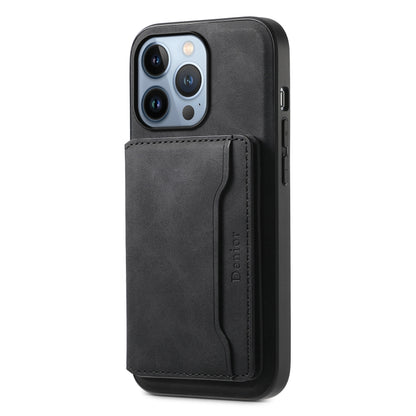 Denior D13 Retro Texture Leather MagSafe Card Bag Phone Case