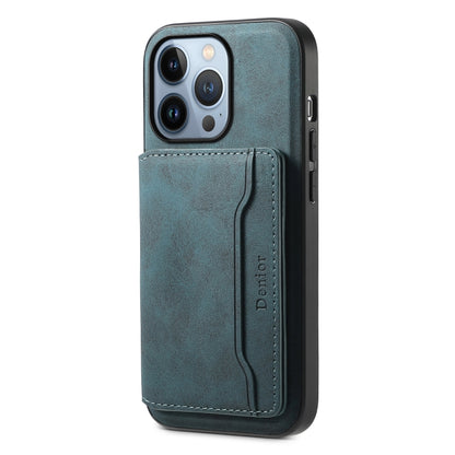 Denior D13 Retro Texture Leather MagSafe Card Bag Phone Case