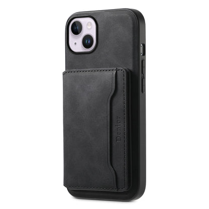 Denior D13 Retro Texture Leather MagSafe Card Bag Phone Case