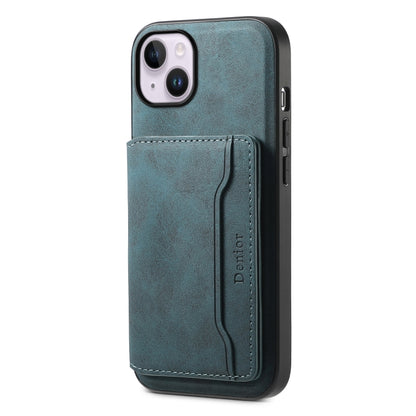 Denior D13 Retro Texture Leather MagSafe Card Bag Phone Case