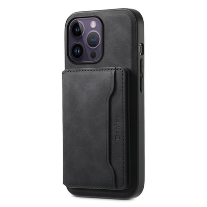 Denior D13 Retro Texture Leather MagSafe Card Bag Phone Case