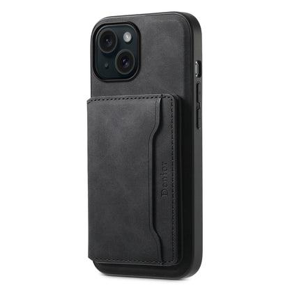 Denior D13 Retro Texture Leather MagSafe Card Bag Phone Case
