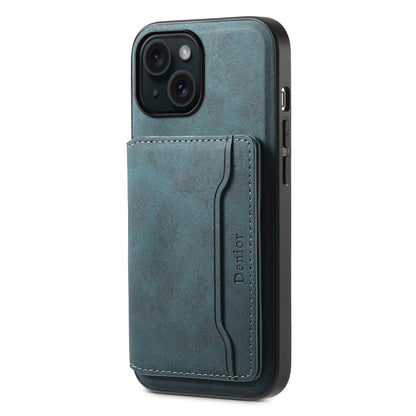 Denior D13 Retro Texture Leather MagSafe Card Bag Phone Case