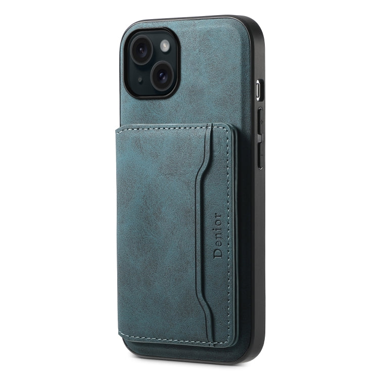 Denior D13 Retro Texture Leather MagSafe Card Bag Phone Case