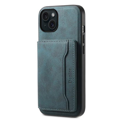 Denior D13 Retro Texture Leather MagSafe Card Bag Phone Case