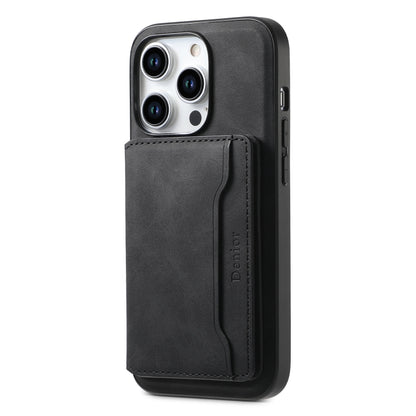 Denior D13 Retro Texture Leather MagSafe Card Bag Phone Case