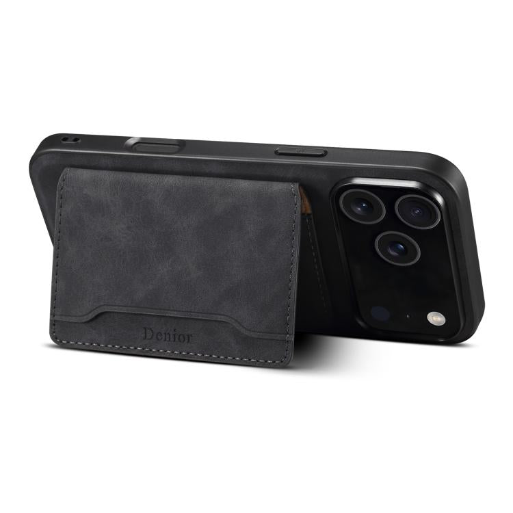 Denior D13 Retro Texture Leather MagSafe Card Bag Phone Case