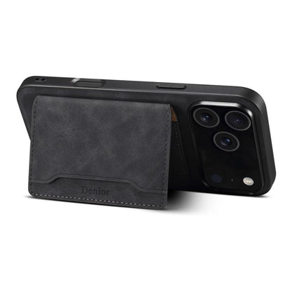Denior D13 Retro Texture Leather MagSafe Card Bag Phone Case