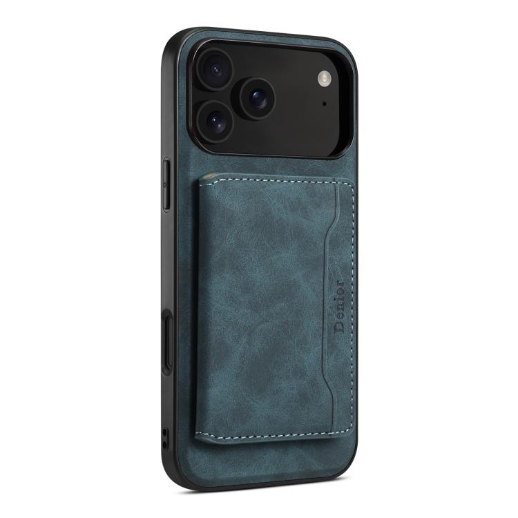 Denior D13 Retro Texture Leather MagSafe Card Bag Phone Case