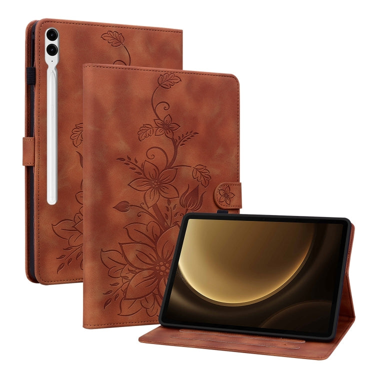 Lily Embossed Leather Tablet Case, For Samsung Galaxy Tab S9+ / S9 FE+���������������������������...