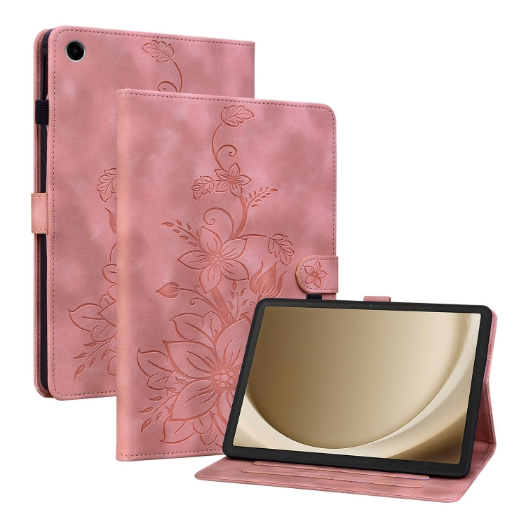 Lily Embossed Leather Tablet Case