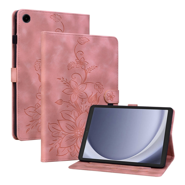 Lily Embossed Leather Tablet Case
