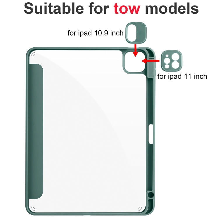 Acrylic 3-folding Smart Leather Tablet Case, For iPad Air 11 2024 / 2025, For iPad Pro 13 2024���...
