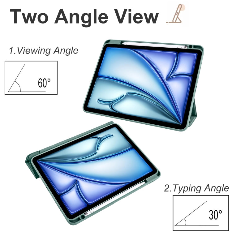 Acrylic 3-folding Smart Leather Tablet Case, For iPad Air 11 2024 / 2025, For iPad Pro 13 2024���...