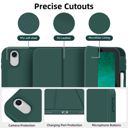3-fold TPU Smart Leather Tablet Case with Pen Slot, For iPad 2025 / 2022�������������������������...