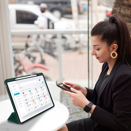 3-fold TPU Smart Leather Tablet Case with Pen Slot