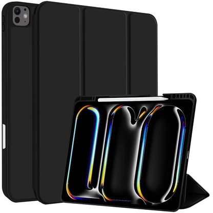 3-fold TPU Smart Leather Tablet Case with Pen Slot