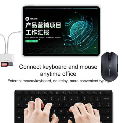 4 in 2 USB-C / Type-C + 8 Pin Interface Multi-function Card Reader, 4 in 2 Type-C + 8 Pin