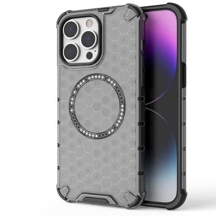 Honeycomb Magnetic Ring Shockproof Phone Case, For iPhone 16e, For iPhone 16 Pro Max�������������...