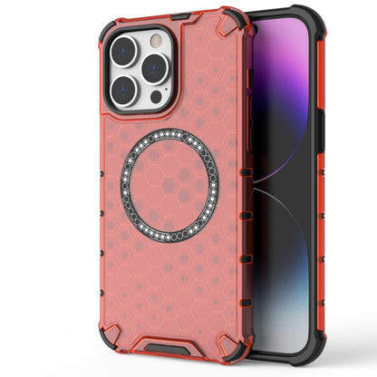 Honeycomb Magnetic Ring Shockproof Phone Case, For iPhone 16e, For iPhone 16 Pro Max�������������...