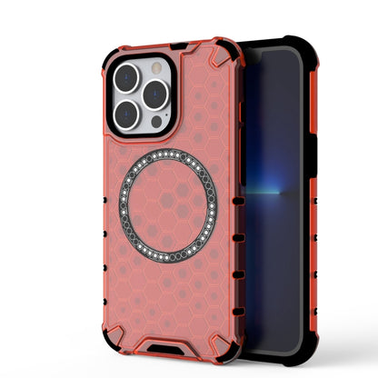 Honeycomb Magnetic Ring Shockproof Phone Case, For iPhone 16e, For iPhone 16 Pro Max�������������...