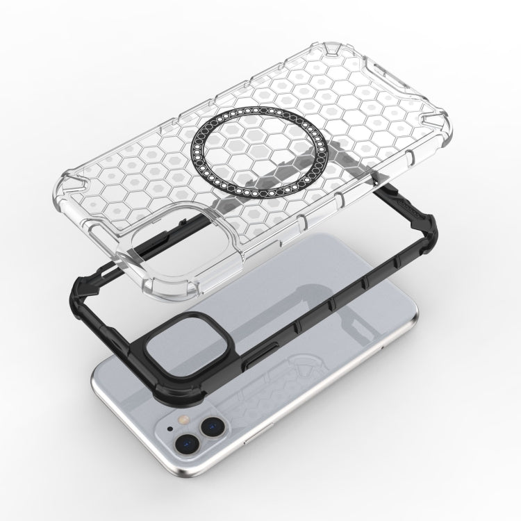 Honeycomb Magnetic Ring Shockproof Phone Case, For iPhone 11, For iPhone 11 Pro