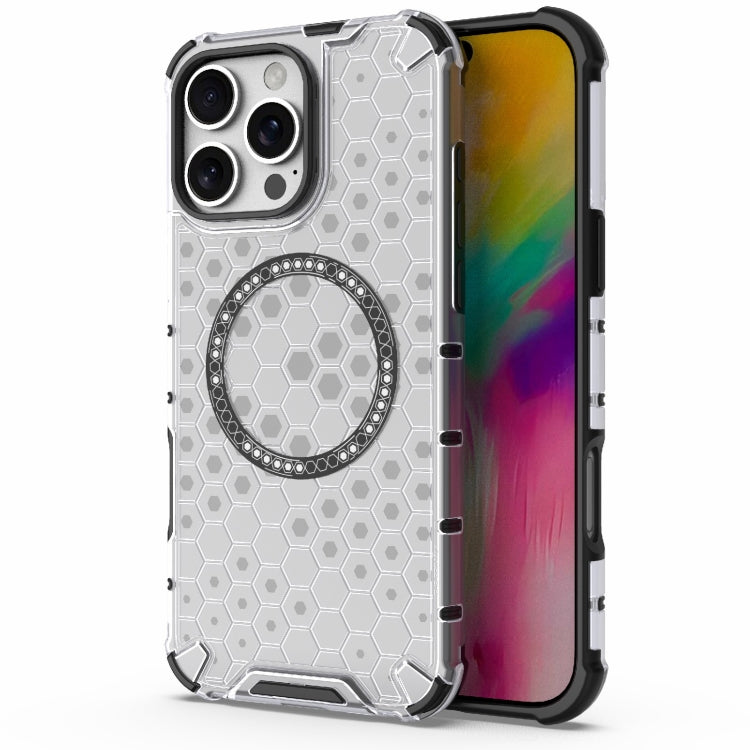 Honeycomb Magnetic Ring Shockproof Phone Case, For iPhone 16e, For iPhone 16 Pro Max�������������...