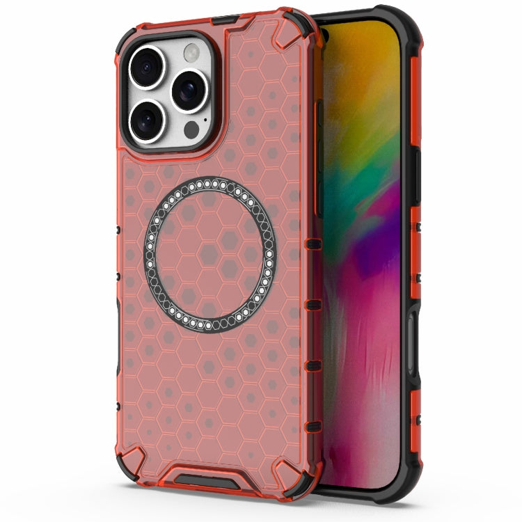 Honeycomb Magnetic Ring Shockproof Phone Case, For iPhone 16e, For iPhone 16 Pro Max�������������...