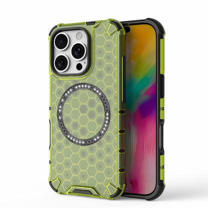 Honeycomb Magnetic Ring Shockproof Phone Case, For iPhone 16e, For iPhone 16 Pro Max�������������...