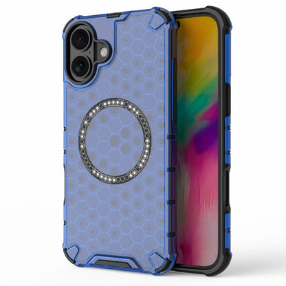 Honeycomb Magnetic Ring Shockproof Phone Case, For iPhone 16e, For iPhone 16 Pro Max�������������...