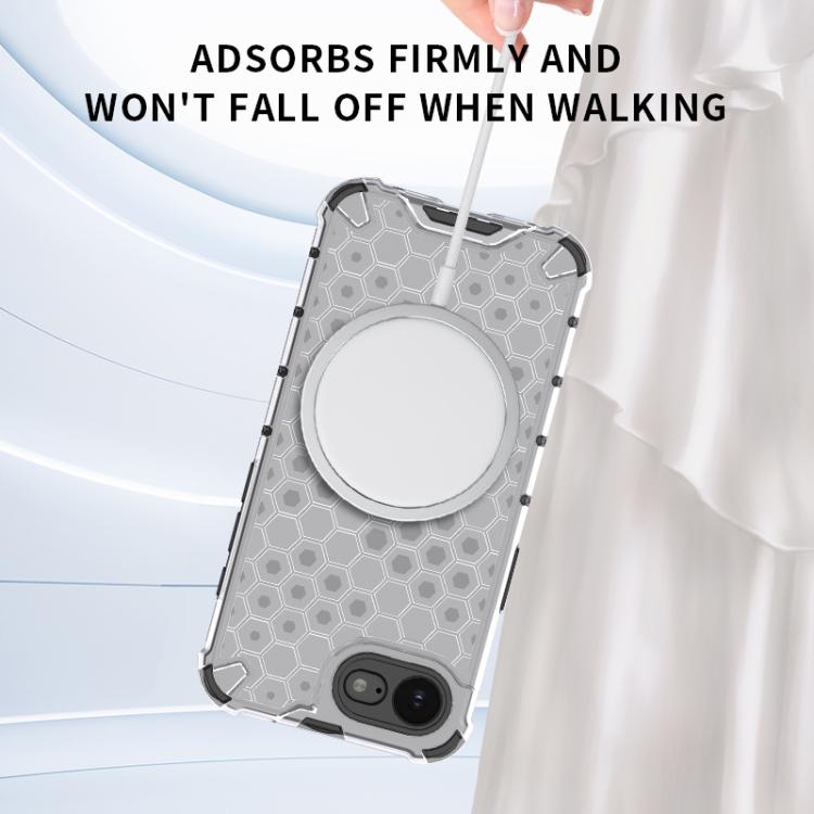Honeycomb Magnetic Ring Shockproof Phone Case, For iPhone 16e, For iPhone 16 Pro Max�������������...