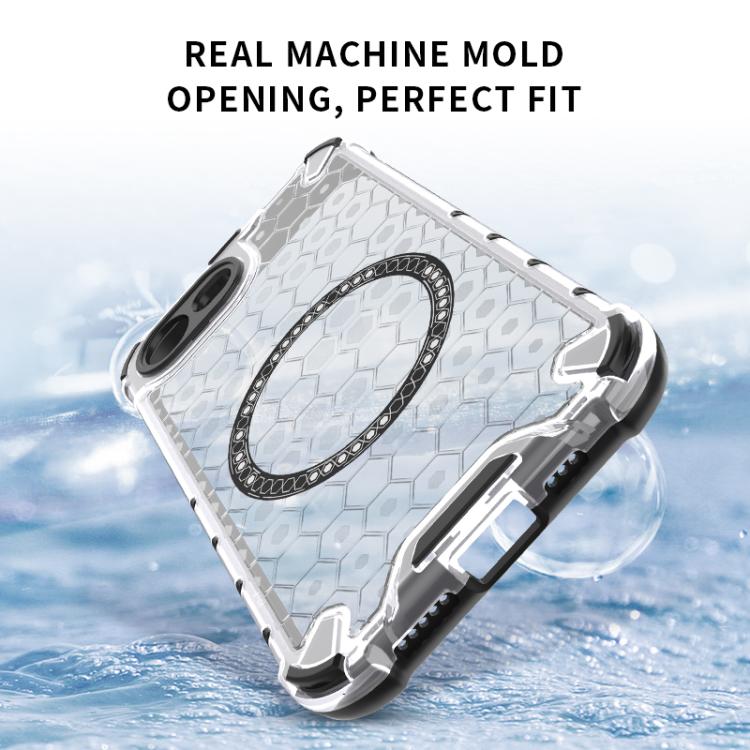 Honeycomb Magnetic Ring Shockproof Phone Case, For iPhone 16e, For iPhone 16 Pro Max�������������...