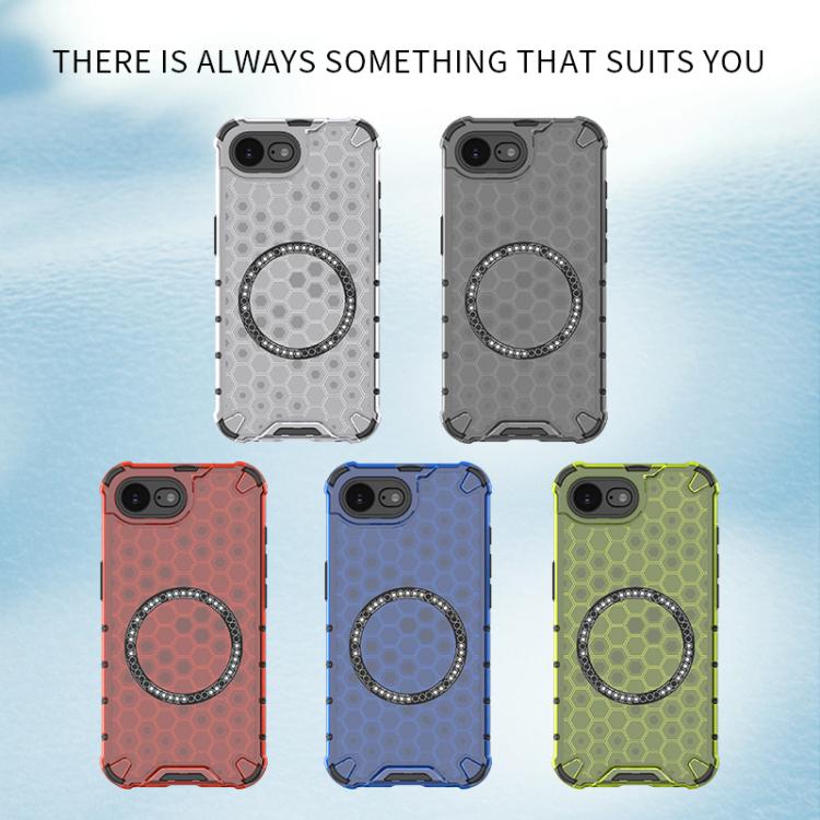 Honeycomb Magnetic Ring Shockproof Phone Case, For iPhone 16e, For iPhone 16 Pro Max�������������...
