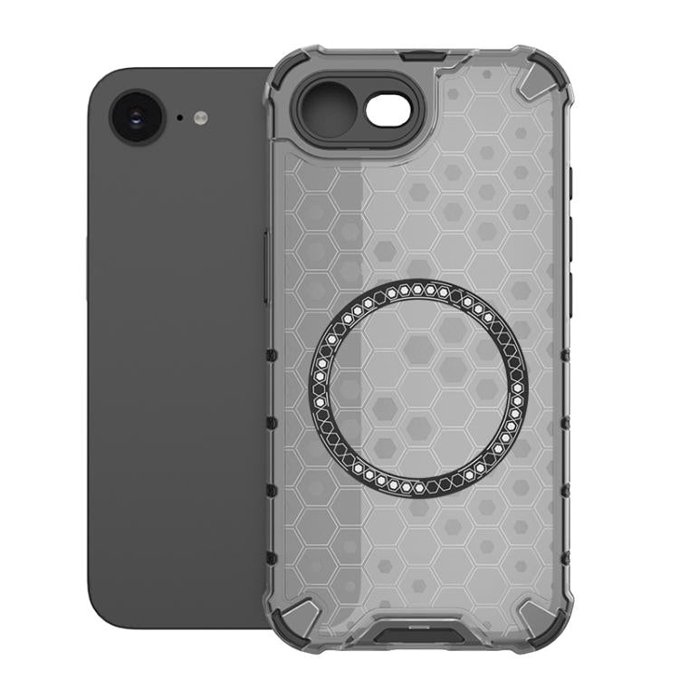 Honeycomb Magnetic Ring Shockproof Phone Case, For iPhone 16e, For iPhone 16 Pro Max�������������...