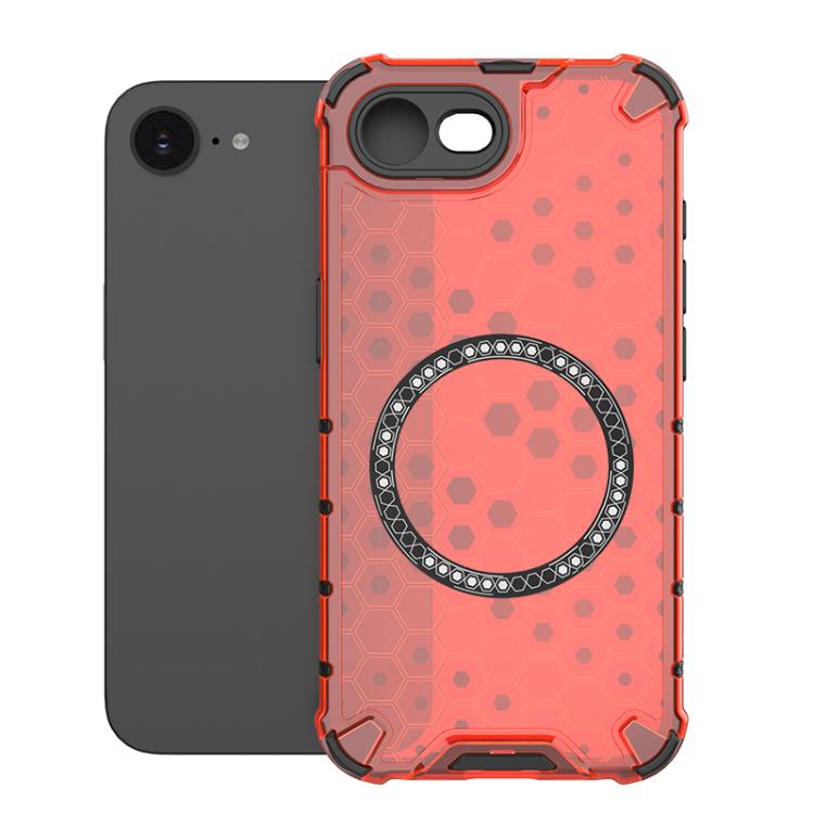 Honeycomb Magnetic Ring Shockproof Phone Case, For iPhone 16e, For iPhone 16 Pro Max�������������...