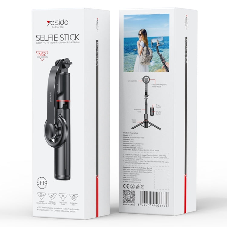 Yesido SF19 Magnetic Cell Phone Tripod Bluetooth Remote Control Selfie Stick