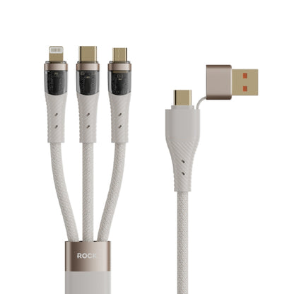 ROCK G20 Two to Three 5A USB+Type-C to 8 Pin+Type-C+Micro USB Fast Charging Data Cable, Length: 1...