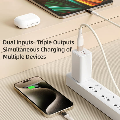 ROCK G20 Two to Three 5A USB+Type-C to 8 Pin+Type-C+Micro USB Fast Charging Data Cable, Length: 1...